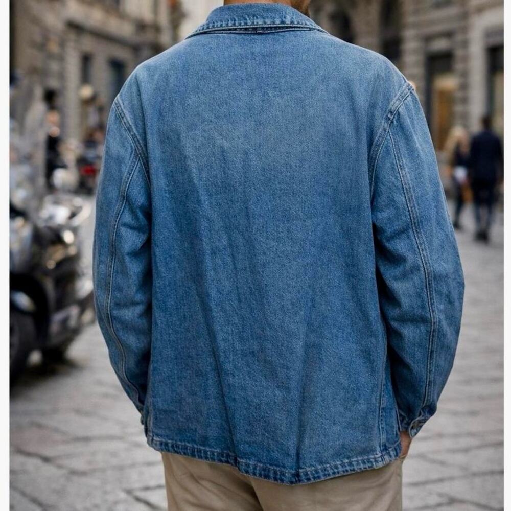 Sandro Paris Denim Worker Jacket – Light Wash Chore Jacket – NWT - Picture 5 of 12